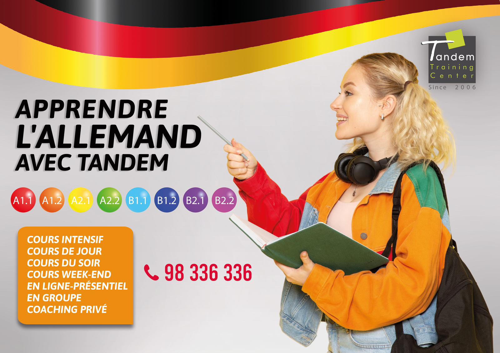 affiche TANDEM Cours Allemand Intensif
