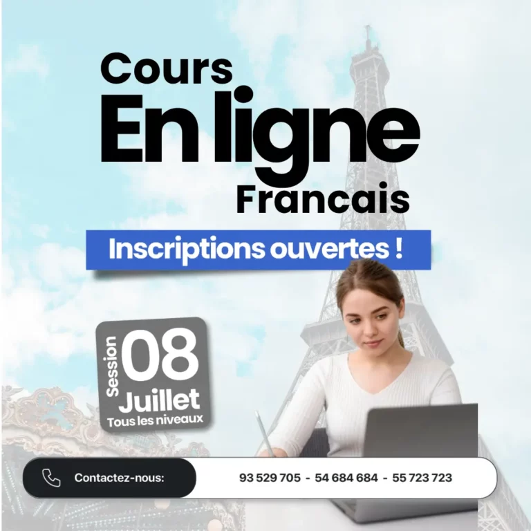 Cours français en ligne session été 2026